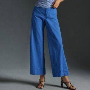 THE COLETTE CROPPED WIDE-LEG PANTS by MAEVE - size 25 - blue